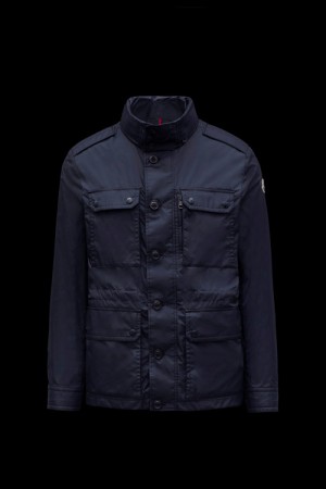 Abrigos Moncler Lez Rain Hombre Azul Marino Azules | LSZP-37895