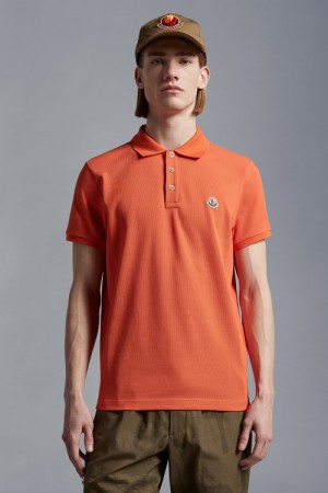 Camisa Polo Moncler Logo Hombre Naranjas | OVDQ-76028