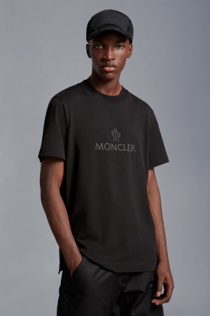 Camiseta Moncler Logo T Hombre Negros | ATBO-64915