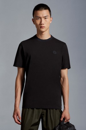 Camiseta Moncler Logo T Hombre Negros | FRLB-30567