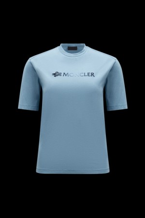 Camiseta Moncler Logo T Mujer Azules | JYRO-43678