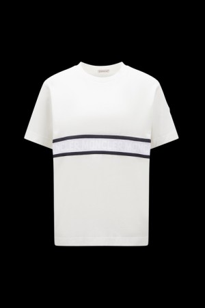 Camiseta Moncler Logo T Mujer Blancos | AGMN-83672