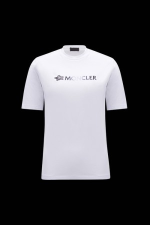 Camiseta Moncler Logo T Mujer Blancos | ZQSG-98603