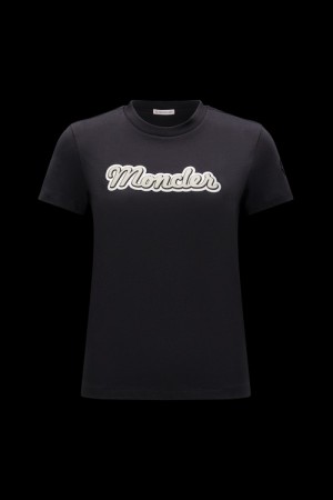 Camiseta Moncler Logo T Mujer Negros | GXLV-02491