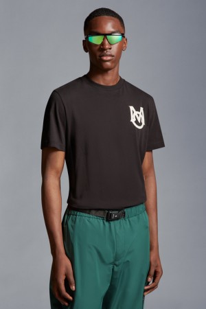 Camiseta Moncler Monogram T Hombre Negros | SGOT-85316