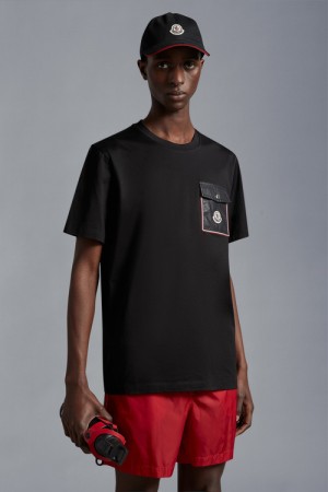 Camiseta Moncler With Pocket Hombre Negros | FRSM-57643