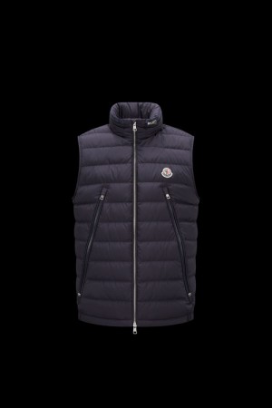 Chaleco de Plumas Moncler Albyt Hombre Azules | PSMK-81479