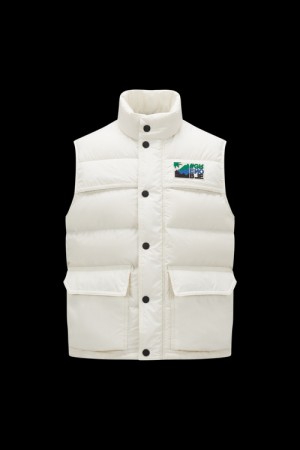 Chaleco de Plumas Moncler Arpasson Hombre Blancos | XEZF-15340