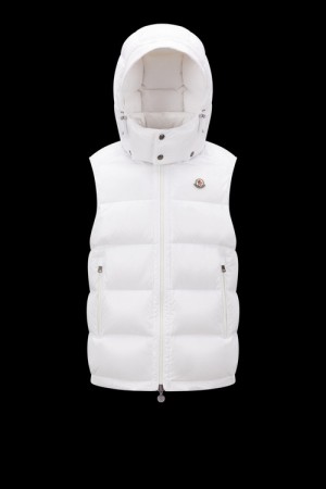 Chaleco de Plumas Moncler Bormes Hombre Blancos | ZJFC-97541