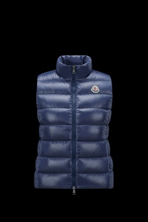 Chaleco de Plumas Moncler Ghany Mujer Azul Marino Azules | OBNZ-92534