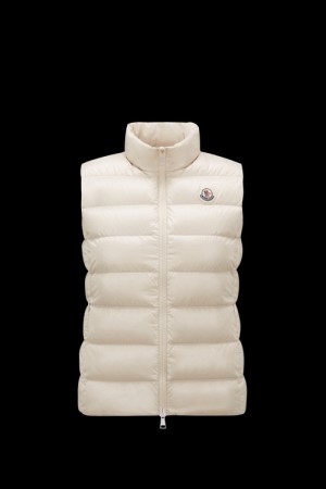 Chaleco de Plumas Moncler Ghany Mujer Beige | EMIK-24807