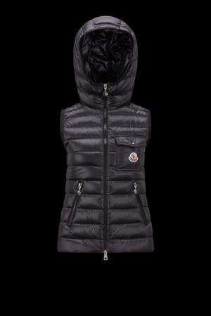 Chaleco de Plumas Moncler Glygos Mujer Negros | IUAE-38741