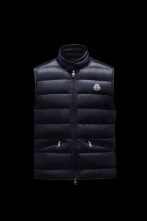 Chaleco de Plumas Moncler Gui Hombre Azules | EQVP-19726