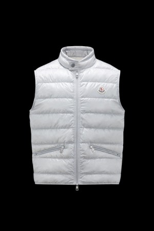 Chaleco de Plumas Moncler Gui Hombre Grises Claro | EQZM-47521