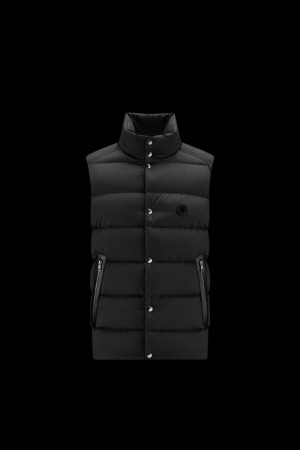 Chaleco de Plumas Moncler Herniaire Hombre Negros | WEYO-16794