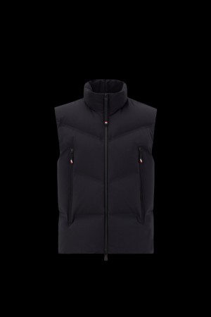 Chaleco de Plumas Moncler Lengau Hombre Negros | FMUW-68235