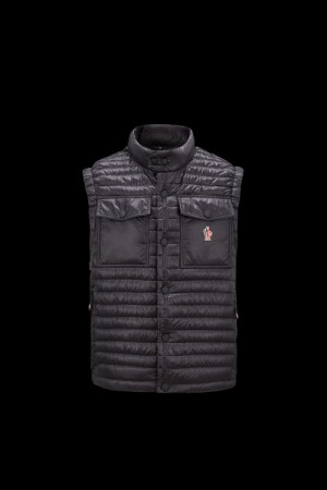 Chaleco de Plumas Moncler Ollon Hombre Negros | EPDT-07189