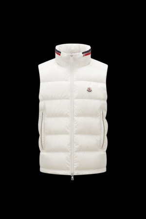 Chaleco de Plumas Moncler Ouse Hombre Blancos | GRSC-06125