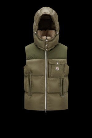 Chaleco de Plumas Moncler Oust Hombre Verde Oliva Verdes | EYBZ-39082