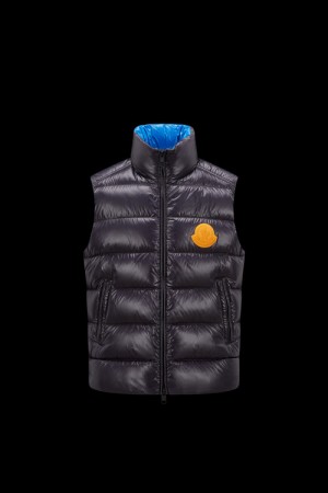 Chaleco de Plumas Moncler Parke Hombre Negros | KNZF-43087