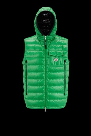 Chaleco de Plumas Moncler Ragot Hombre Verdes Claro | OWNL-18960