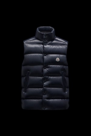 Chaleco de Plumas Moncler Tibb Hombre Azules | FZOT-96123