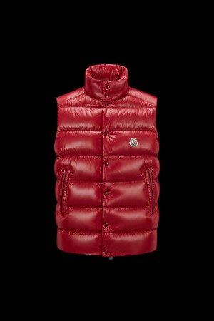 Chaleco de Plumas Moncler Tibb Hombre Rojos | ZDXH-64025