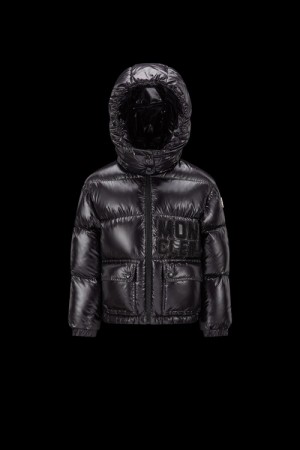 Chaquetas De Plumas Moncler Abbaye Niña Negros | PTMN-02457