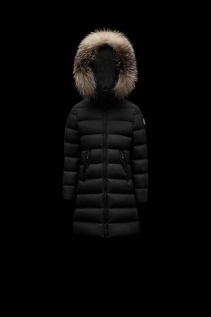 Chaquetas De Plumas Moncler Abelle Niña Negros | MOKD-08157