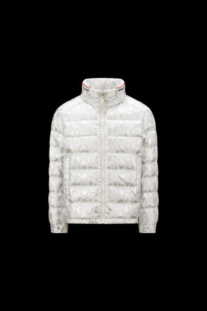 Chaquetas De Plumas Moncler Bourne Niño Grises Claro | RSFZ-16428