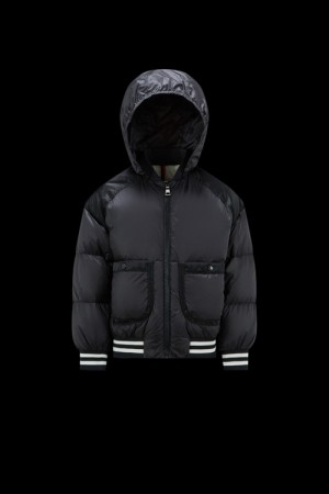 Chaquetas De Plumas Moncler Martha Niña Negros | HOLC-32940