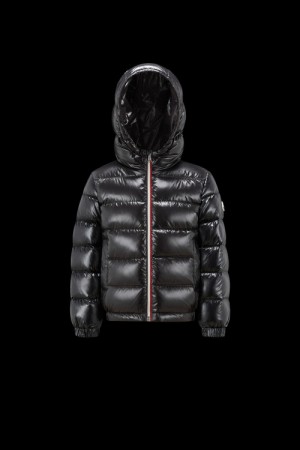 Chaquetas De Plumas Moncler New Aubert Niño Negros | FDLB-56321