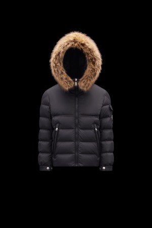 Chaquetas De Plumas Moncler New Byron Niño Negros | XYTZ-71340