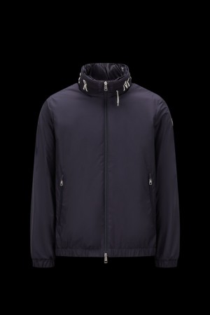 Cortavientos Moncler Beid Encapuchado Hombre Azules | HUWG-35249