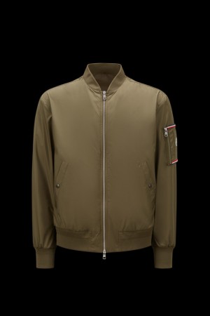 Cortavientos Moncler Bharani Bomber Hombre Verde Oliva Verdes | PDGA-20635