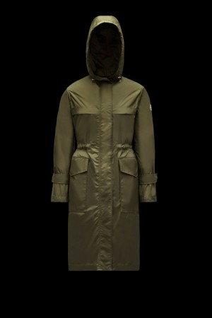 Cortavientos Moncler Hiengu Rain Coat Mujer Verde Oliva Verdes | EDRT-36295