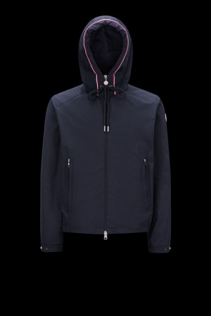 Cortavientos Moncler Mira Encapuchado Hombre Azul Marino Azules | SPVY-16490