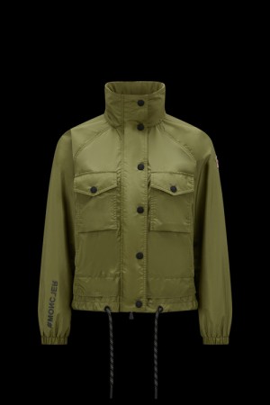 Cortavientos Moncler Nor Encapuchado Mujer Verdes Oscuro | XUSR-78932