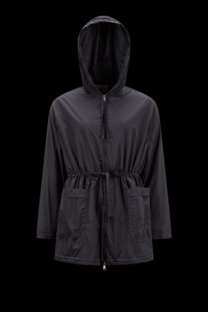 Cortavientos Moncler Suir Encapuchado Rain Mujer Negros | HQFR-15760