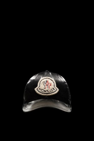 Gorras Moncler Logo Baseball Mujer Negros | HNFX-91832