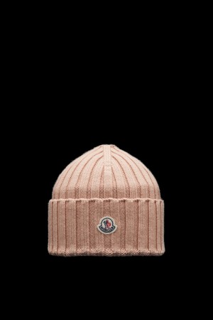 Gorro Moncler Acanalado Knit Lana Mujer Rosas Claro | EUKC-63159