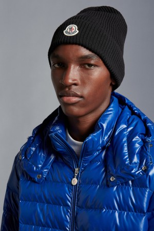 Gorro Moncler Algodon Hombre Negros | HNWM-89405