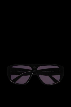 Lentes de Sol Moncler Tronn Shield Mujer Negros | XZWQ-50236