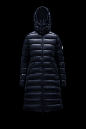 Chaquetas Largas De Plumas Moncler Moka Mujer Azules | DIKB-85129