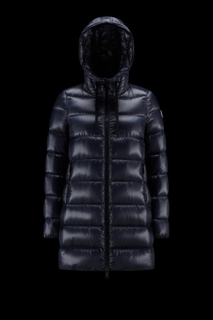 Chaquetas Largas De Plumas Moncler Suyen Mujer Azules | MGFD-76019