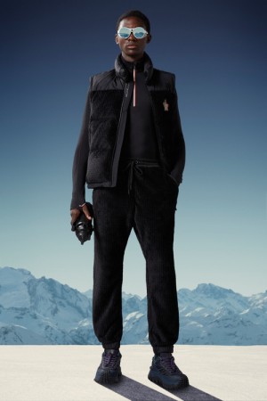 Pantalones Deportivos Moncler Fleece Hombre Negros | KBLO-97065