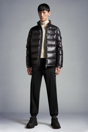 Chamarra Moncler Bourne Hombre Negros | CJHU-64789