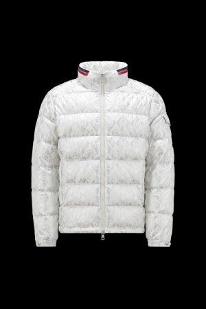 Chamarra Moncler Bourne Hombre Blancos Plateados | DXJN-35780