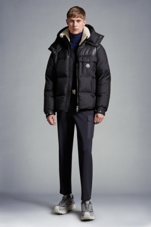 Chamarra Moncler Braye Hombre Negros | EWQZ-57018