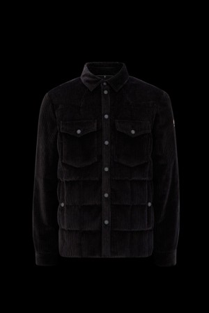 Chamarra Moncler Gelt Shacket Hombre Negros | LJQC-84103